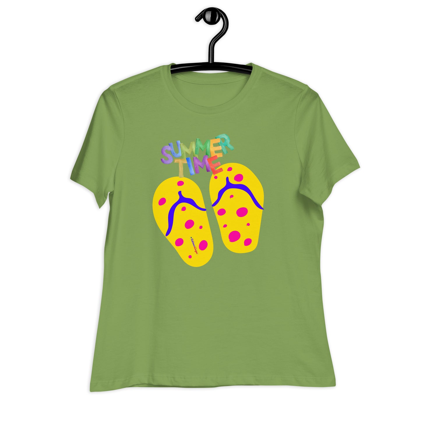 SUMMER TIME, Flip flop for Summer, CALMNESS DESIGNS, Creative Designer's, Women's Relaxed T-Shirt