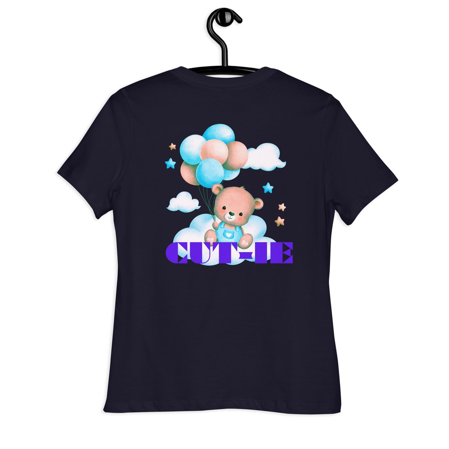 Cute Teddy Bear and Balloon, Calmness Designs, Creative Designs, Women's Relaxed T-Shirt