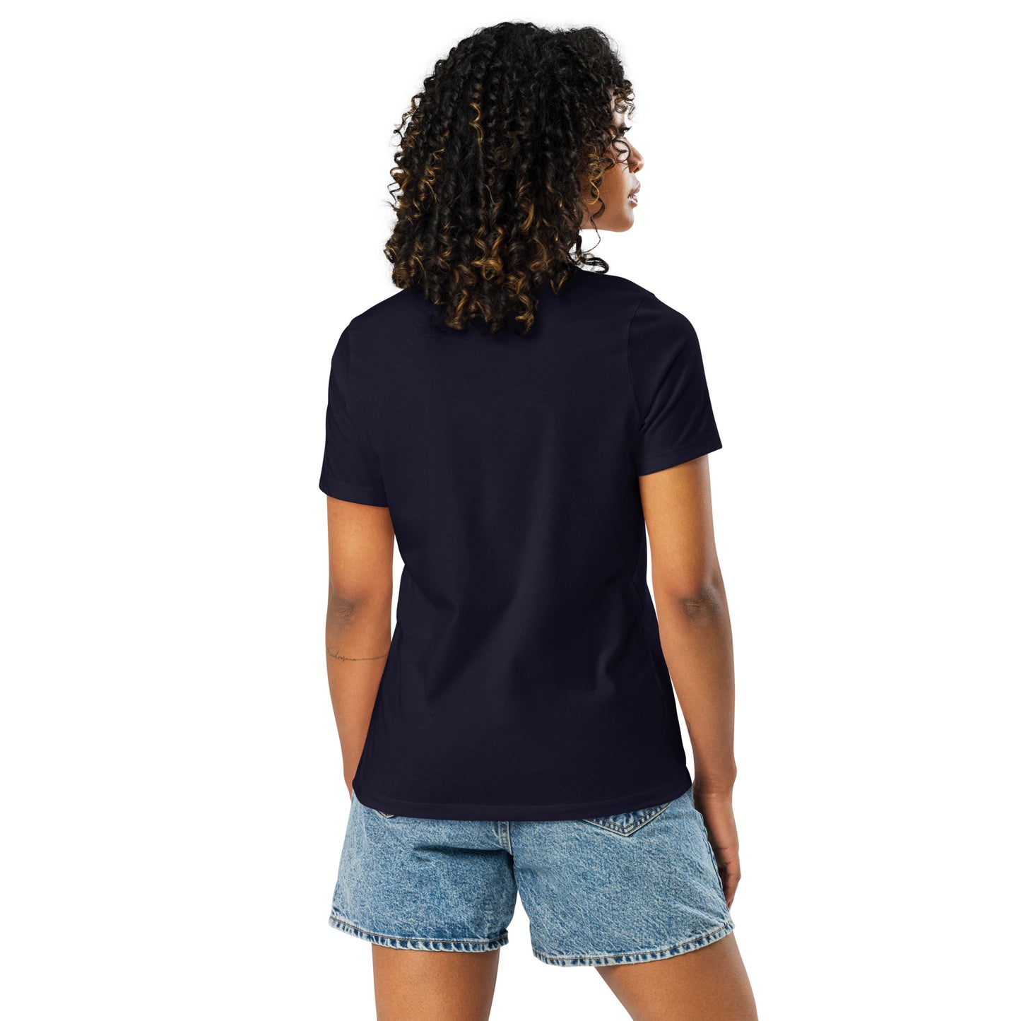 This Girl Glows Neon-Sign, Blue Triangle, CALMNESS DESIGNS, Creative Designer's, Women's Relaxed T-Shirt