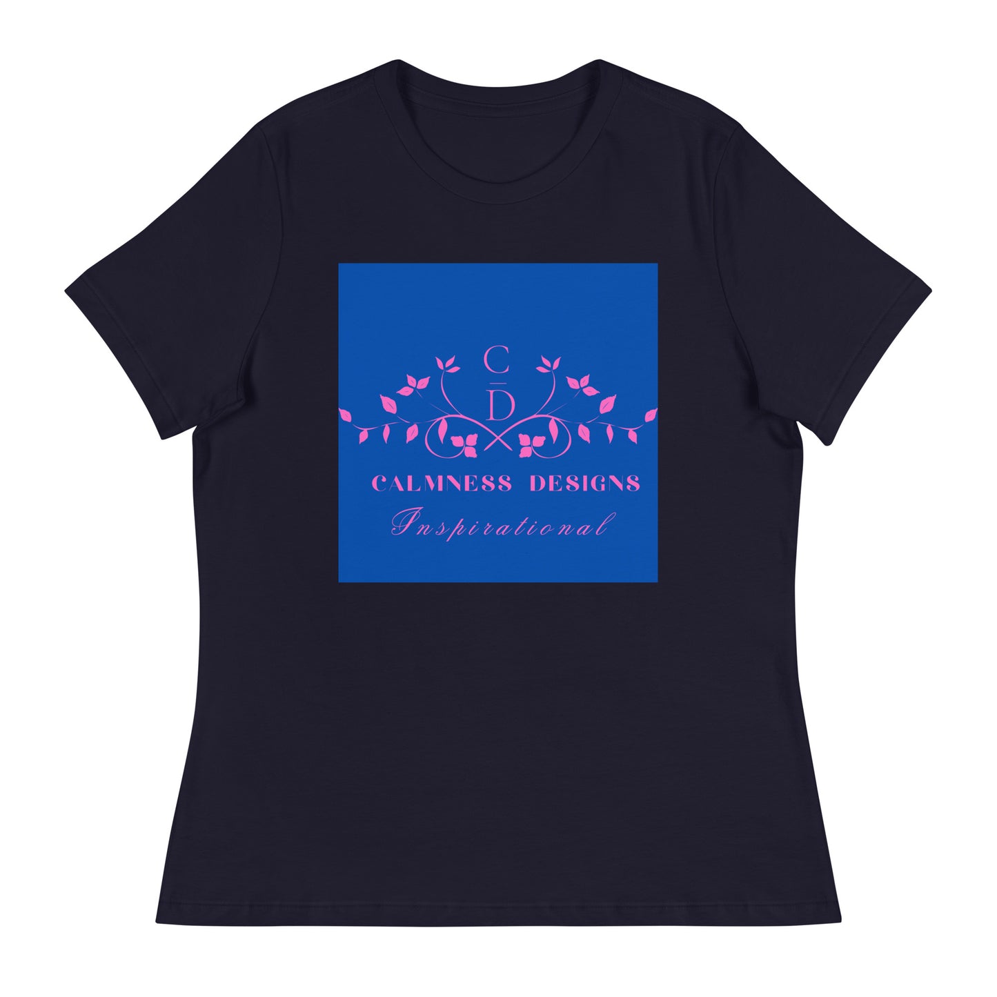 Ivory Pink Traditional Couple Monogram Wedding Logo, Calmness Designs, Creative Designs, Women's Relaxed T-Shirt