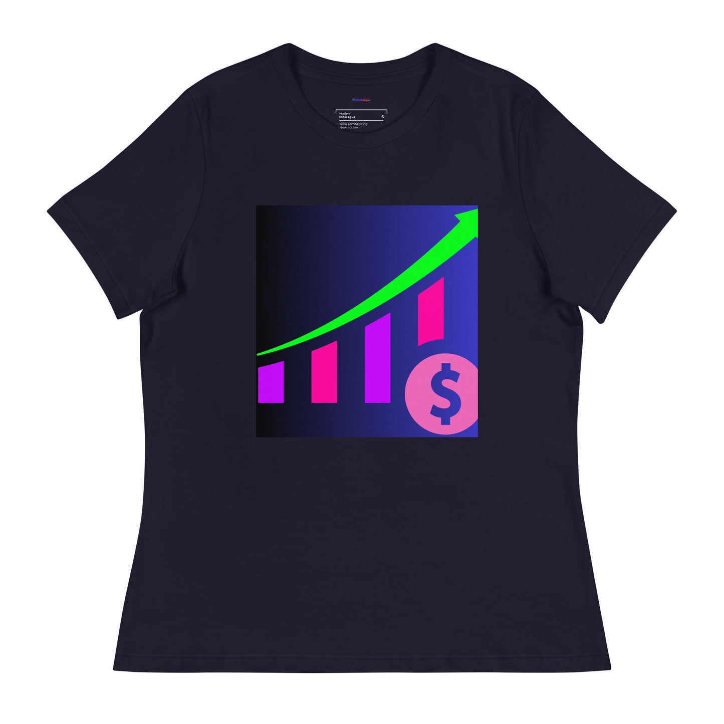Money Growth, Growth Chart, Arrow, Dollar-Sign ,Calmness Designs, Creative Designs, Women's Relaxed T-Shirt