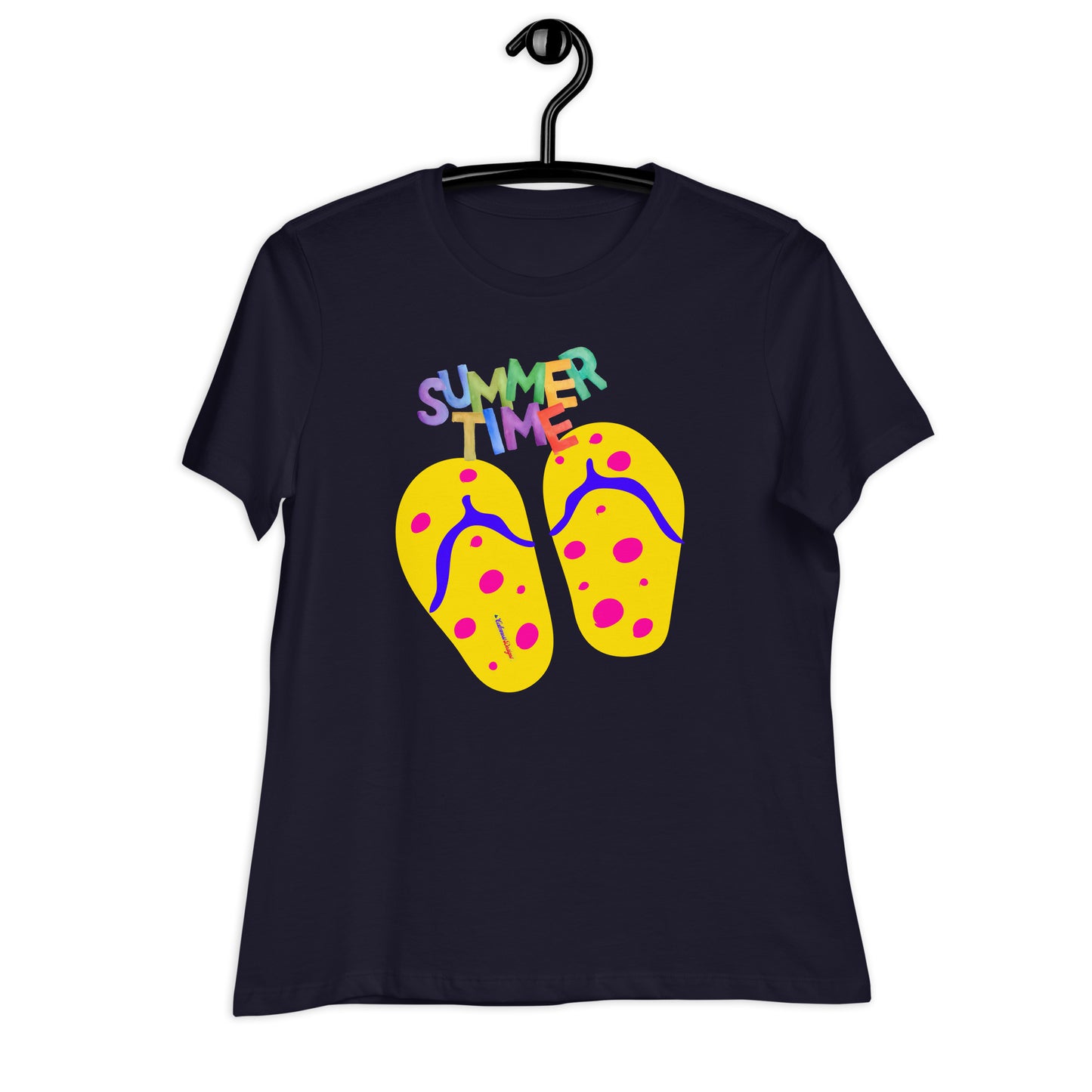 SUMMER TIME, Flip flop for Summer, CALMNESS DESIGNS, Creative Designer's, Women's Relaxed T-Shirt