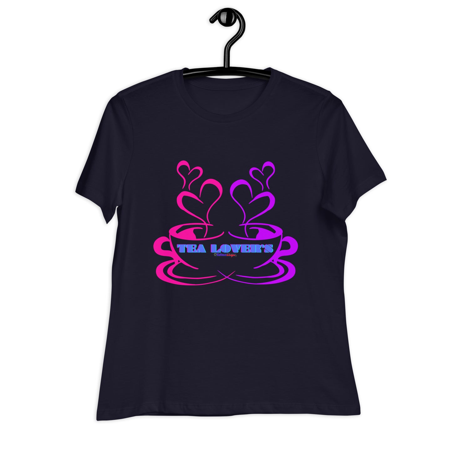 TEA LOVER'S 2 CUPS of COFFEE, Hearts, CALMNESS DESIGNS, Creative Designer's, Women's Relaxed T-Shirt