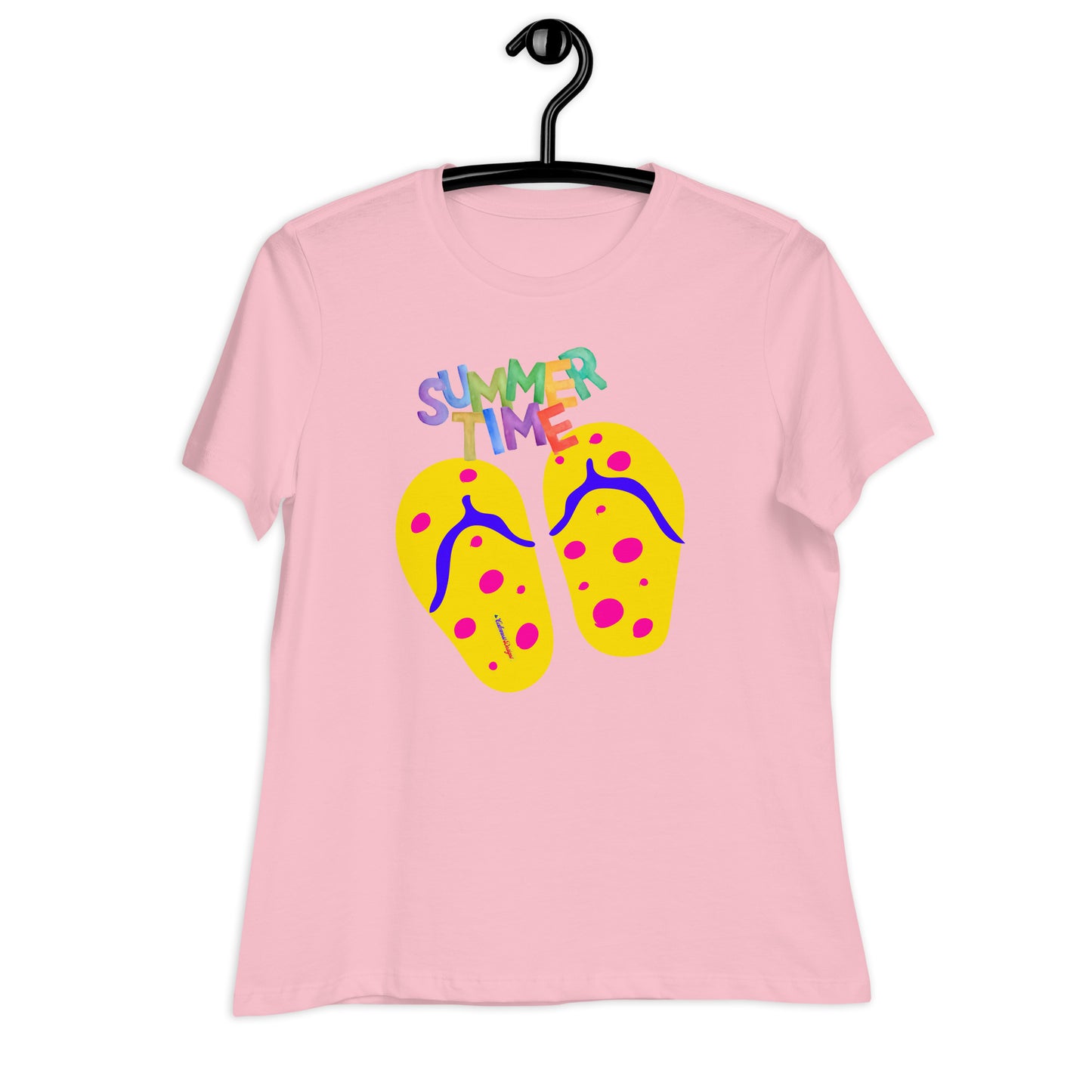 SUMMER TIME, Flip flop for Summer, CALMNESS DESIGNS, Creative Designer's, Women's Relaxed T-Shirt