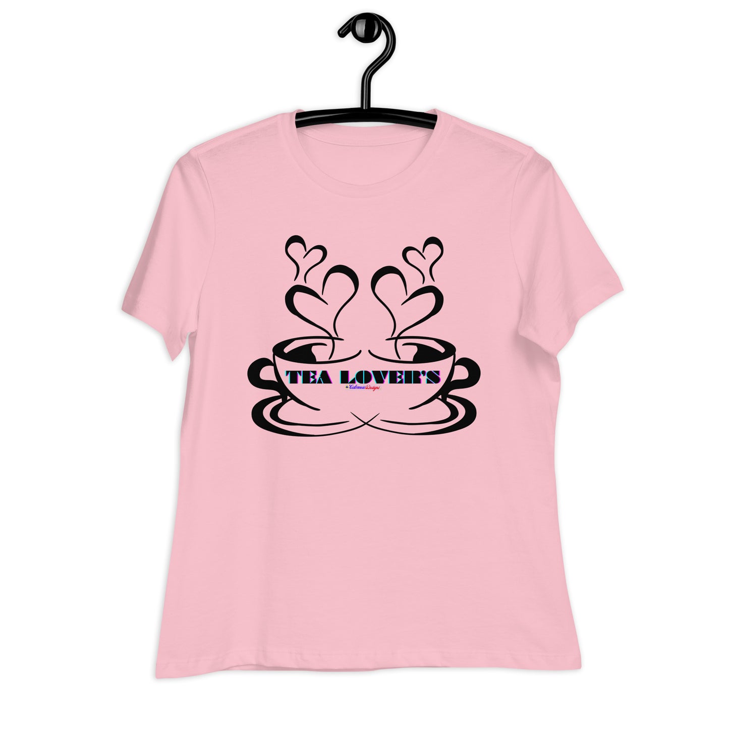 TEA LOVER'S 2 CUPS of COFFEE, Hearts, CALMNESS DESIGNS, Creative Designer's, Women's Relaxed T-Shirt