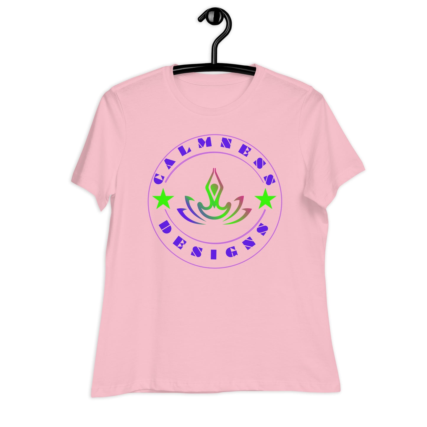 Yoga Meditation, Lotus Pose, Stars, CALMNESS DESIGNS, Creative Designer's, Women's Relaxed T-Shirt