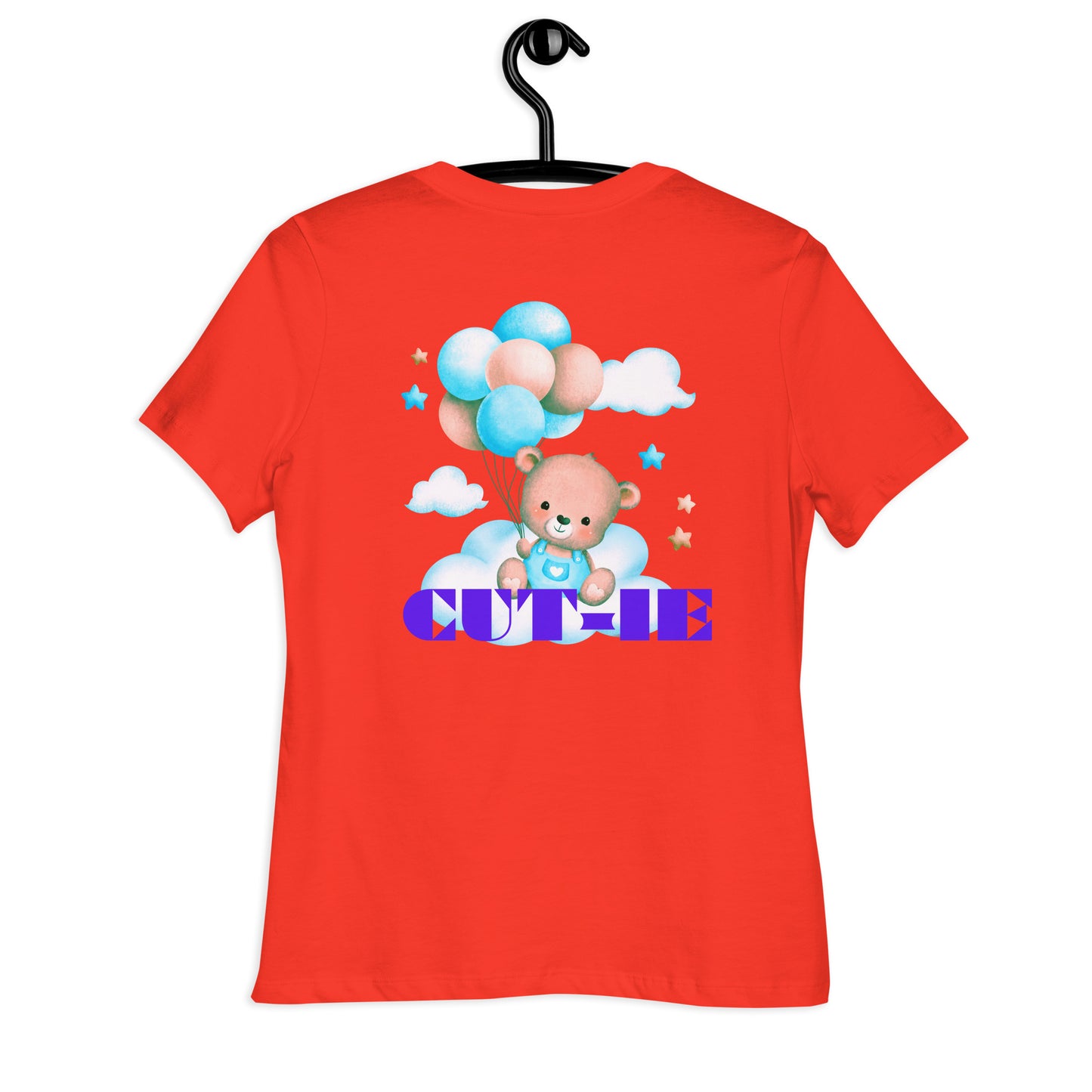 Cute Teddy Bear and Balloon, Calmness Designs, Creative Designs, Women's Relaxed T-Shirt