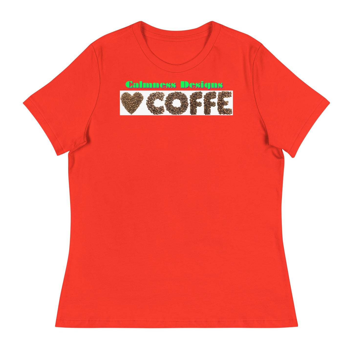 Heart of COFFEE Beans are Spinning on the Table, Designer's Styles, Creative Designs Creative, Genuine, Authentic, Calmness Designs, Great For Gifts, Design printed on all Apparels, Accessories, Homeware's. Women's Relaxed T-Shirt