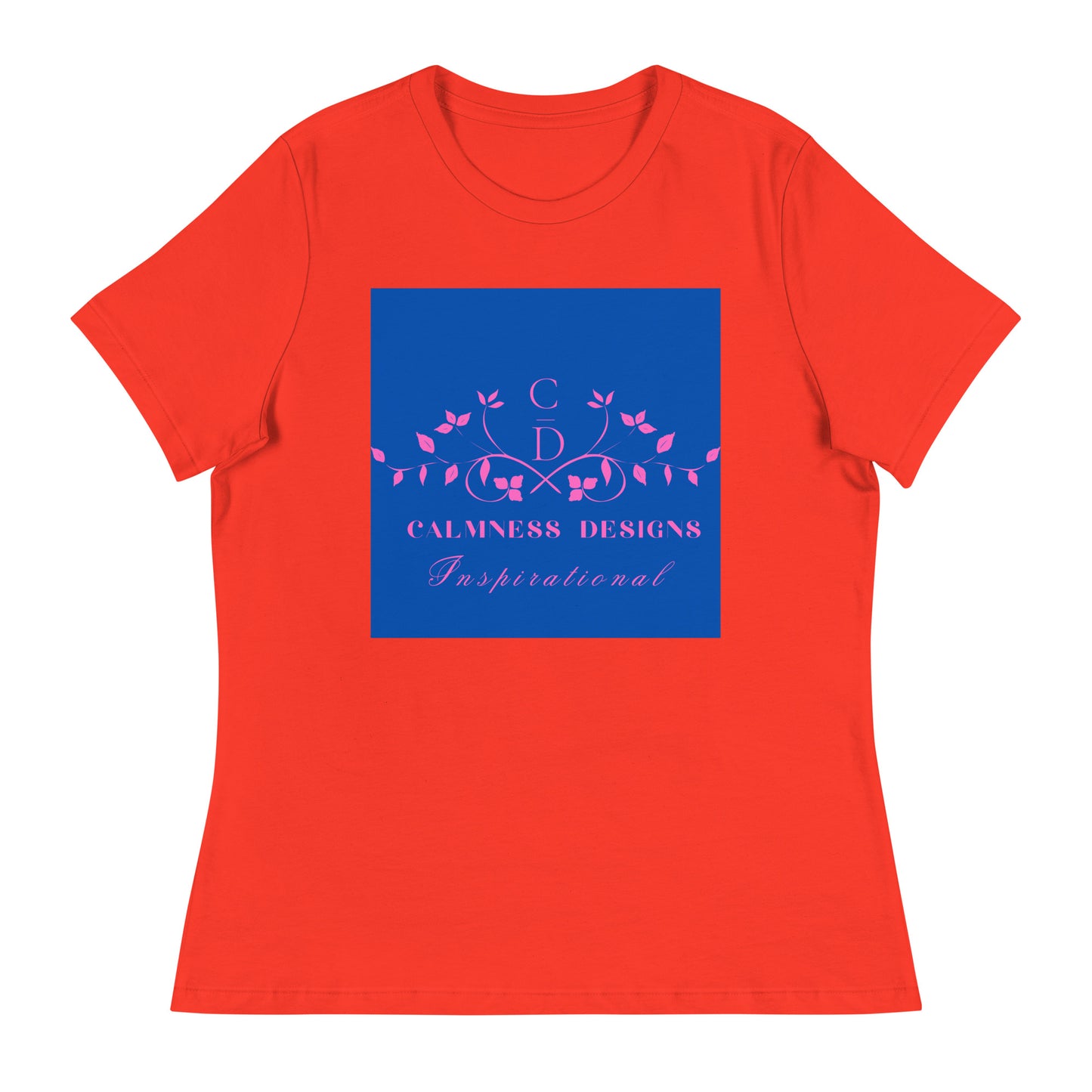 Ivory Pink Traditional Couple Monogram Wedding Logo, Calmness Designs, Creative Designs, Women's Relaxed T-Shirt