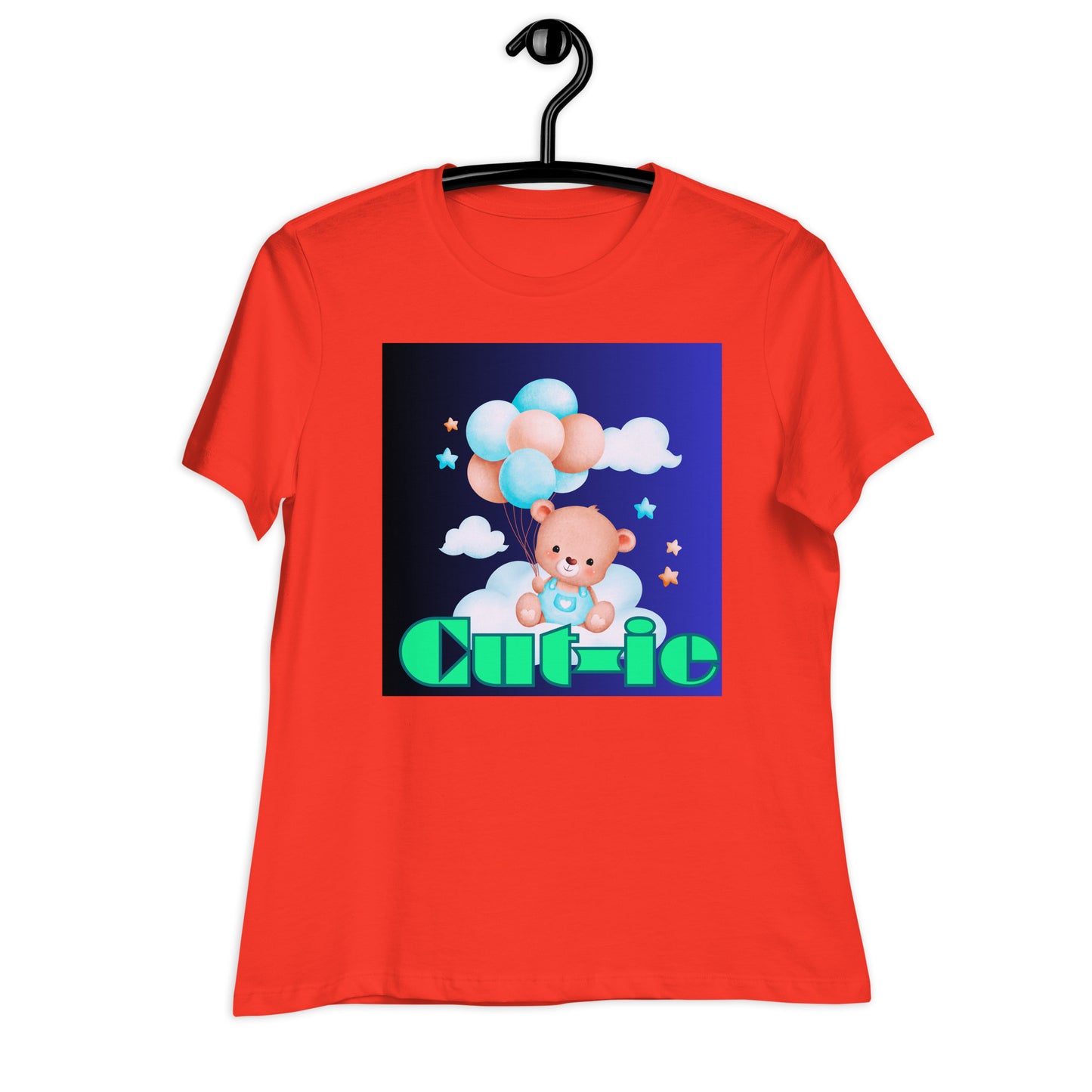 Cute Teddy Bear and Balloon, Calmness Designs, Creative Designs, Women's Relaxed T-Shirt