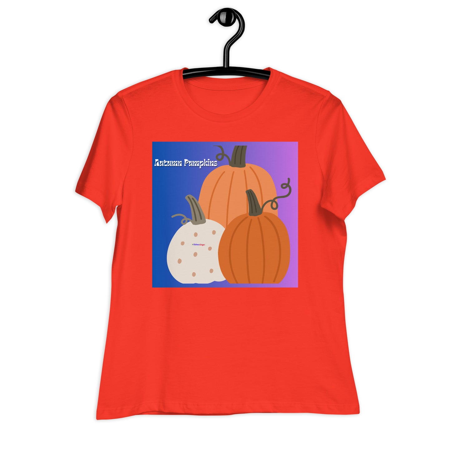 Cute Autumn Pumpkins, Three Pumpkins, CALMNESS DESIGNS, Creative Designer's,Women's Relaxed T-Shirt