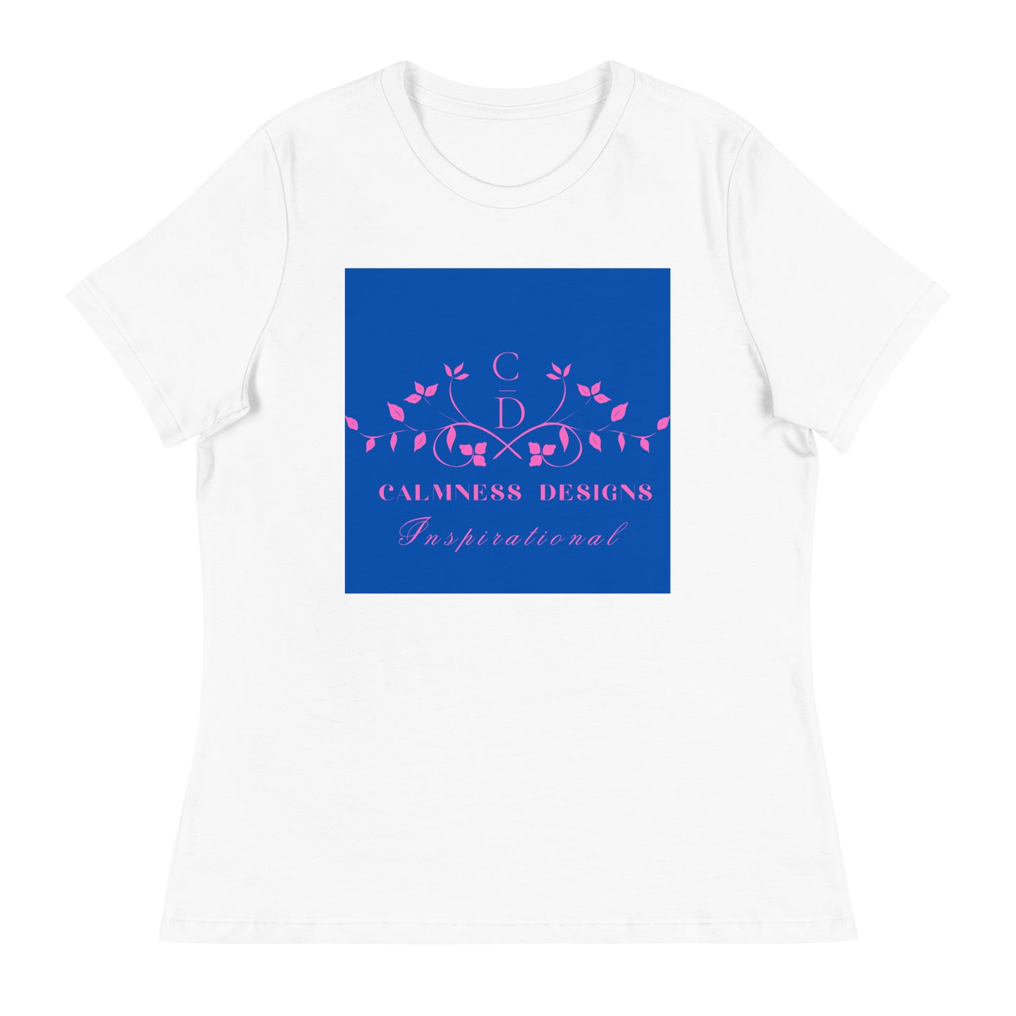 Ivory Pink Traditional Couple Monogram Wedding Logo, Calmness Designs, Creative Designs, Women's Relaxed T-Shirt