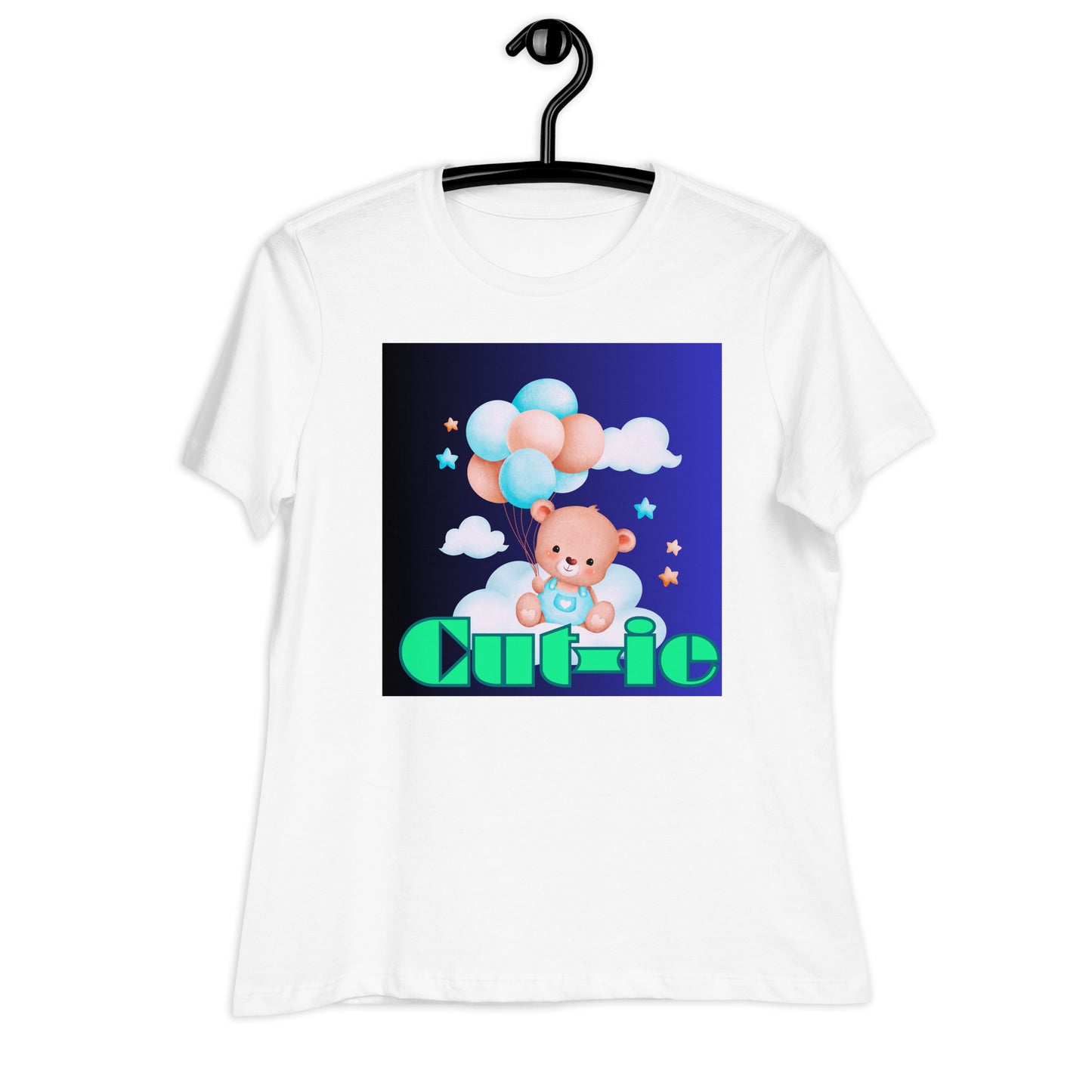 Cute Teddy Bear and Balloon, Calmness Designs, Creative Designs, Women's Relaxed T-Shirt