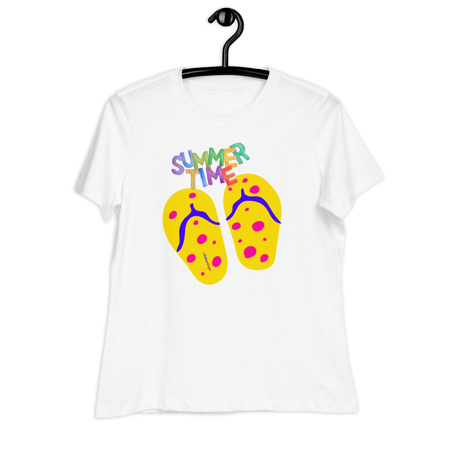 SUMMER TIME, Flip flop for Summer, CALMNESS DESIGNS, Creative Designer's, Women's Relaxed T-Shirt
