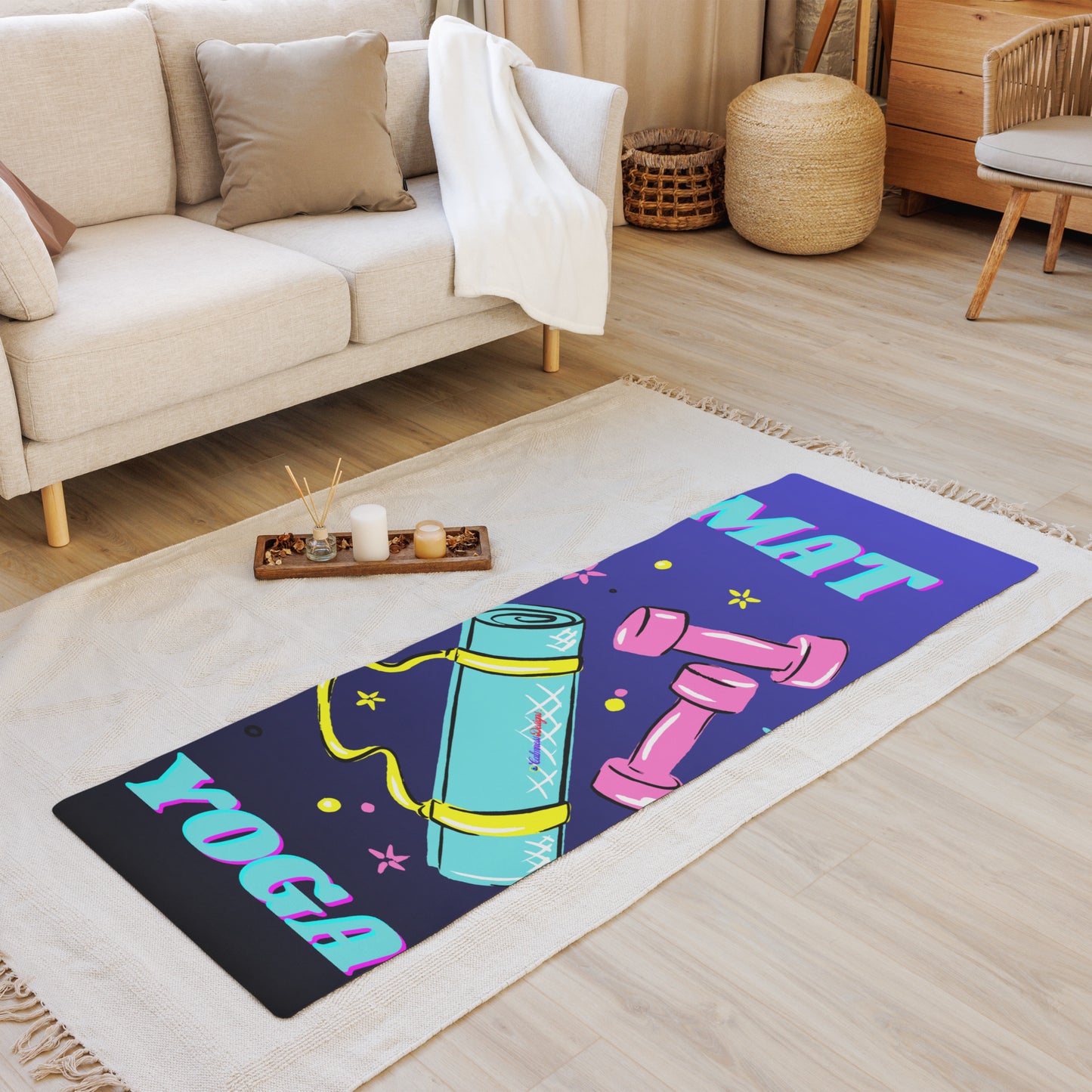 Yoga Mat and Dumbbells, Stars, CALMNESS DESIGNS, Creative Designer's, Yoga mat
