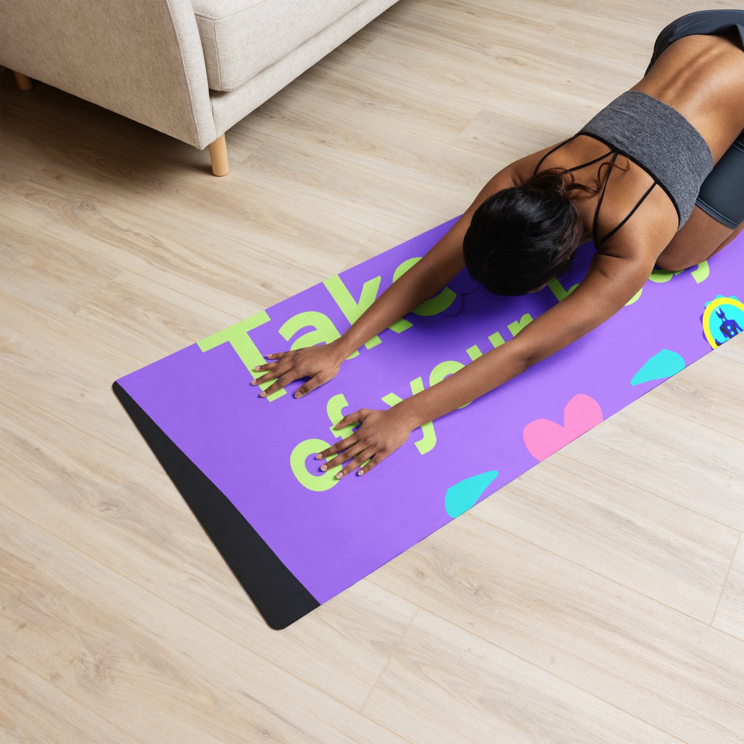 Flat Cutout Take Care of Your Body, CALMNESS DESIGNS, Creative Designer's, Yoga mat