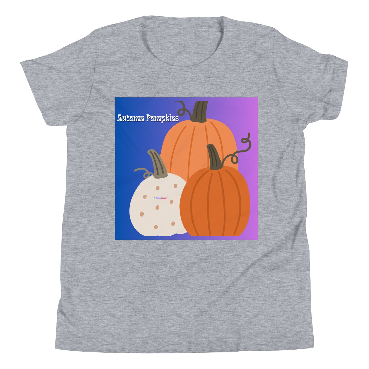Cute Autumn Pumpkins, Three Pumpkins, CALMNESS DESIGNS, Creative Designer's, Youth Short Sleeve T-Shirt