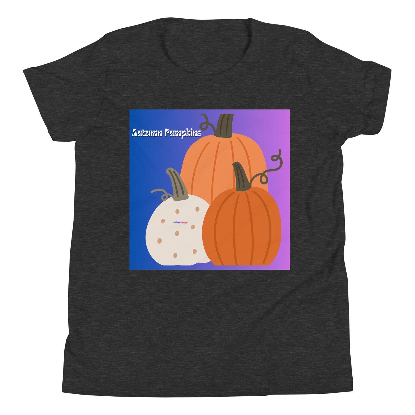 Cute Autumn Pumpkins, Three Pumpkins, CALMNESS DESIGNS, Creative Designer's, Youth Short Sleeve T-Shirt