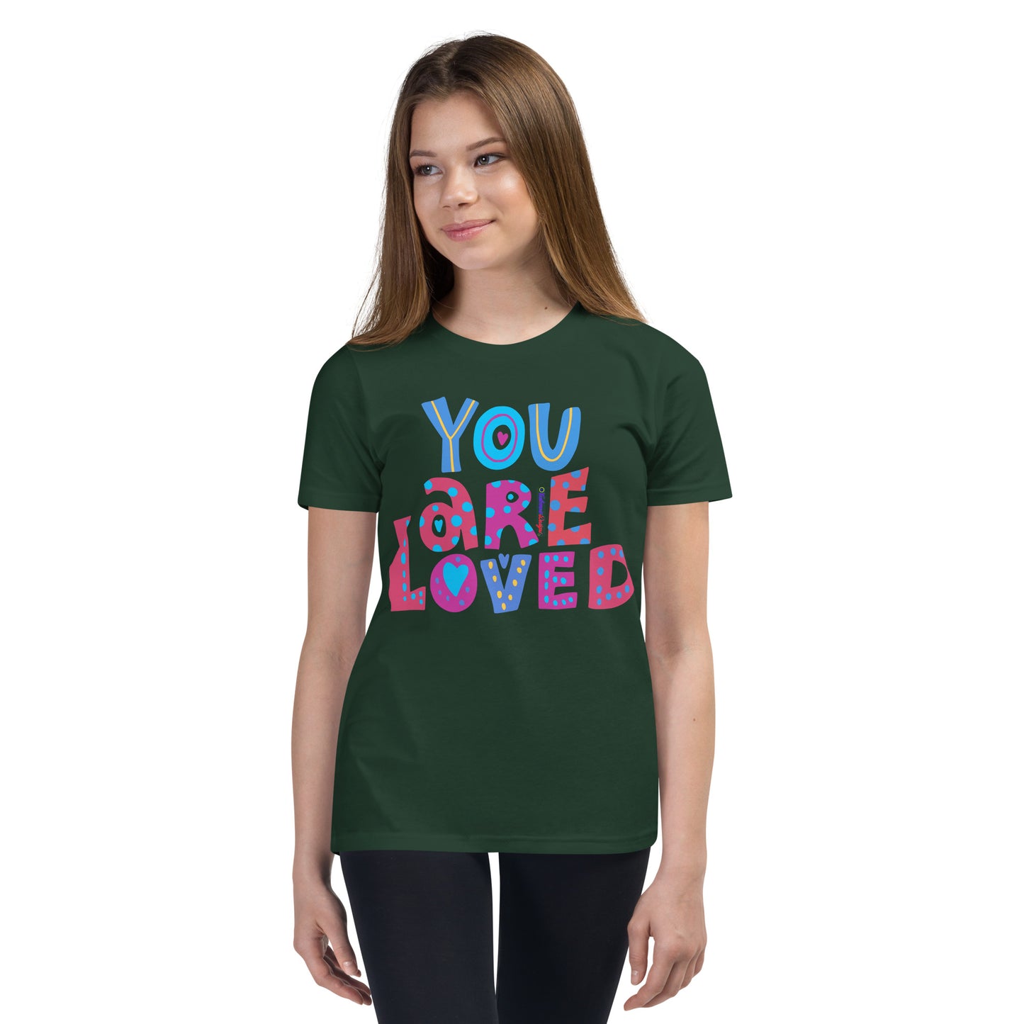 YOU ARE LOVED, Calmness Designs, Youth Short Sleeve T-Shirt