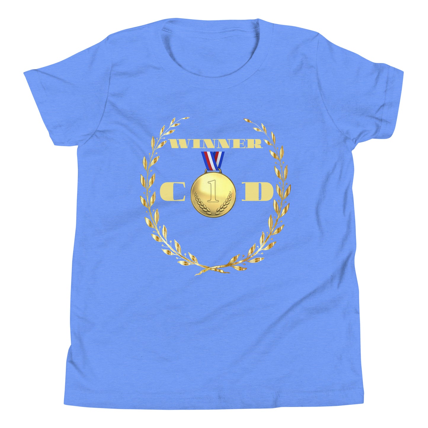 GOLD Wreath, GOLD-MEDAL, WINNER, #1 (C D), CALMNESS DESIGNS, Creative Designer's, Youth Short Sleeve T-Shirt
