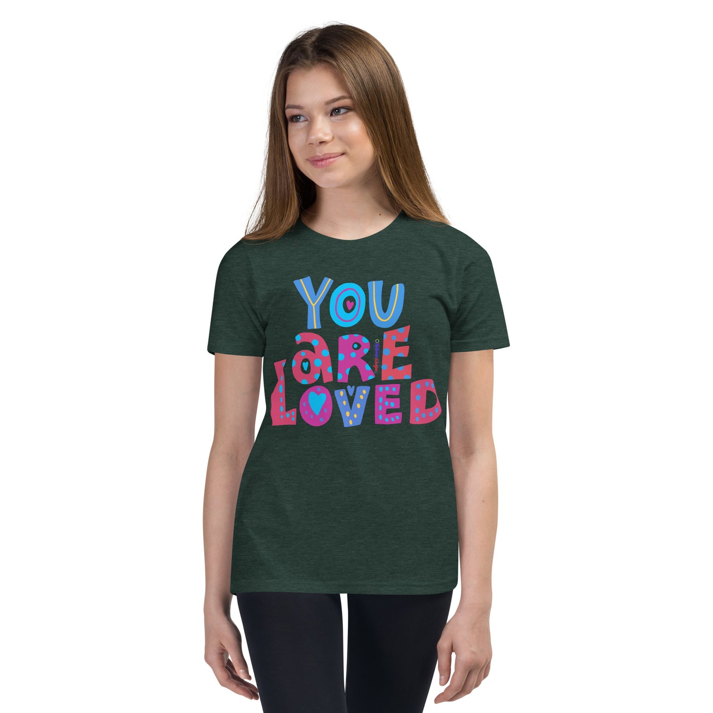 YOU ARE LOVED, Calmness Designs, Youth Short Sleeve T-Shirt