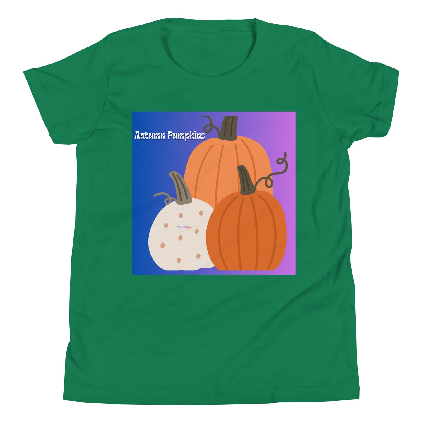 Cute Autumn Pumpkins, Three Pumpkins, CALMNESS DESIGNS, Creative Designer's, Youth Short Sleeve T-Shirt