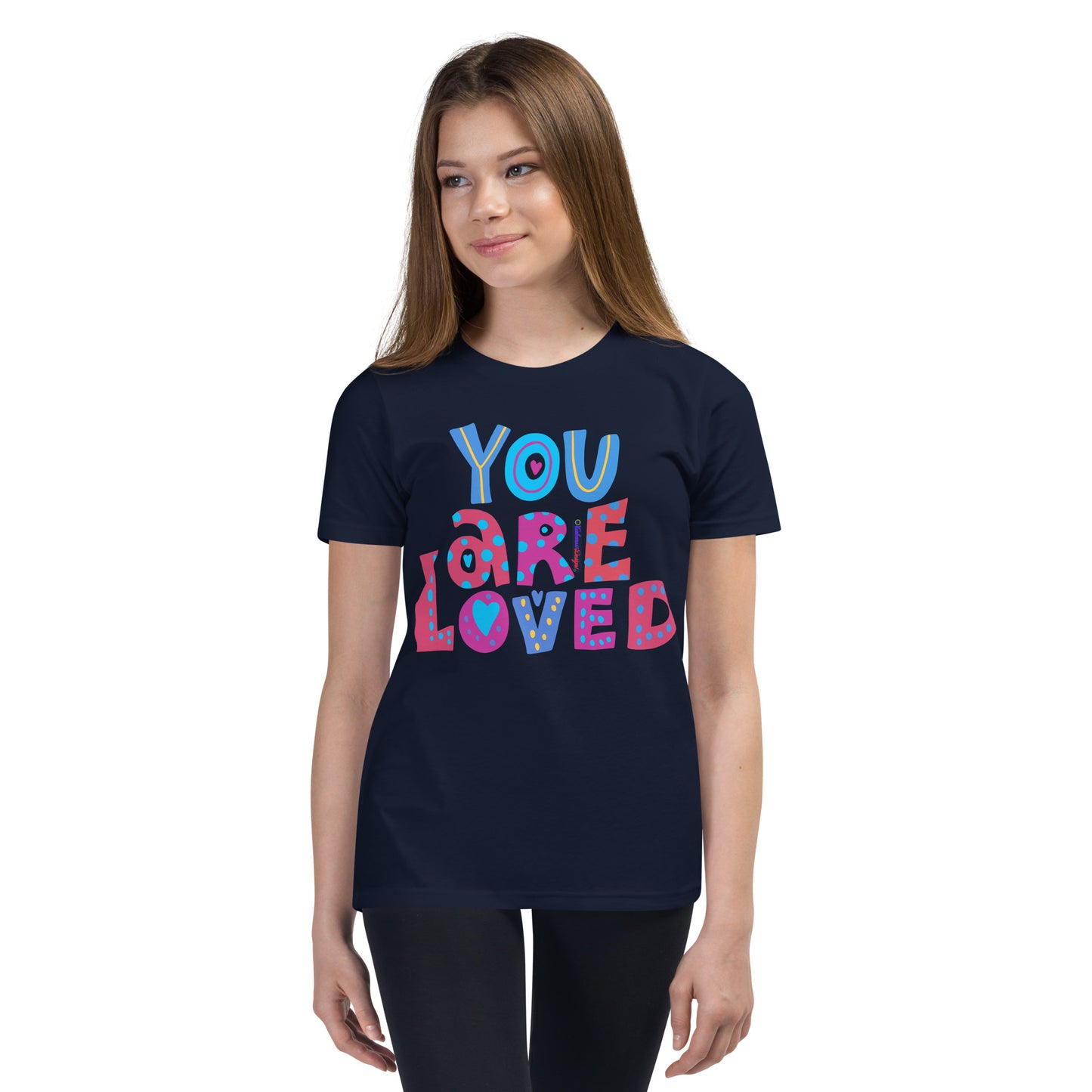 YOU ARE LOVED, Calmness Designs, Youth Short Sleeve T-Shirt