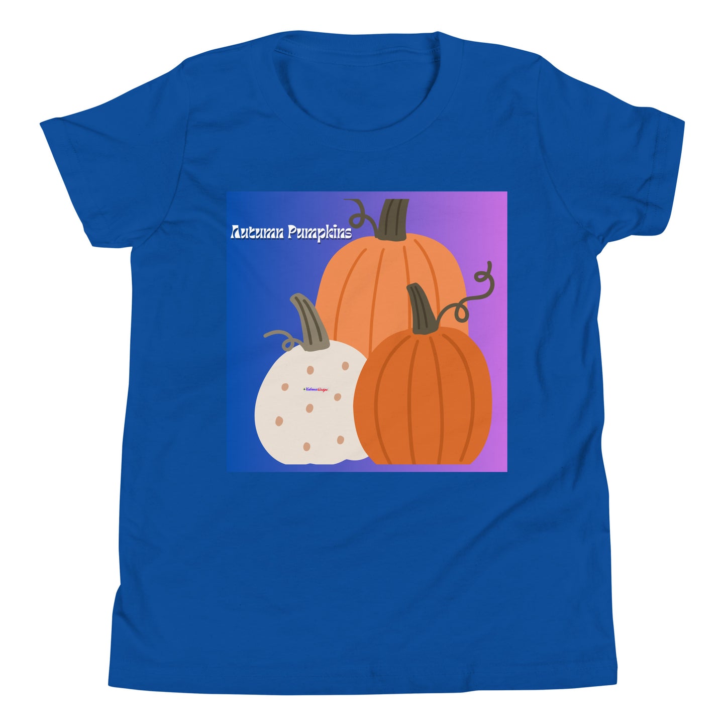 Cute Autumn Pumpkins, Three Pumpkins, CALMNESS DESIGNS, Creative Designer's, Youth Short Sleeve T-Shirt