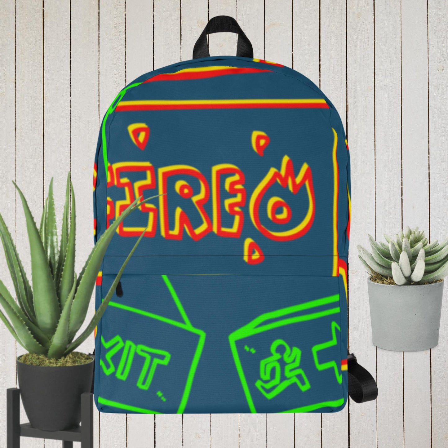 Fire, Exit, Running, Backpack