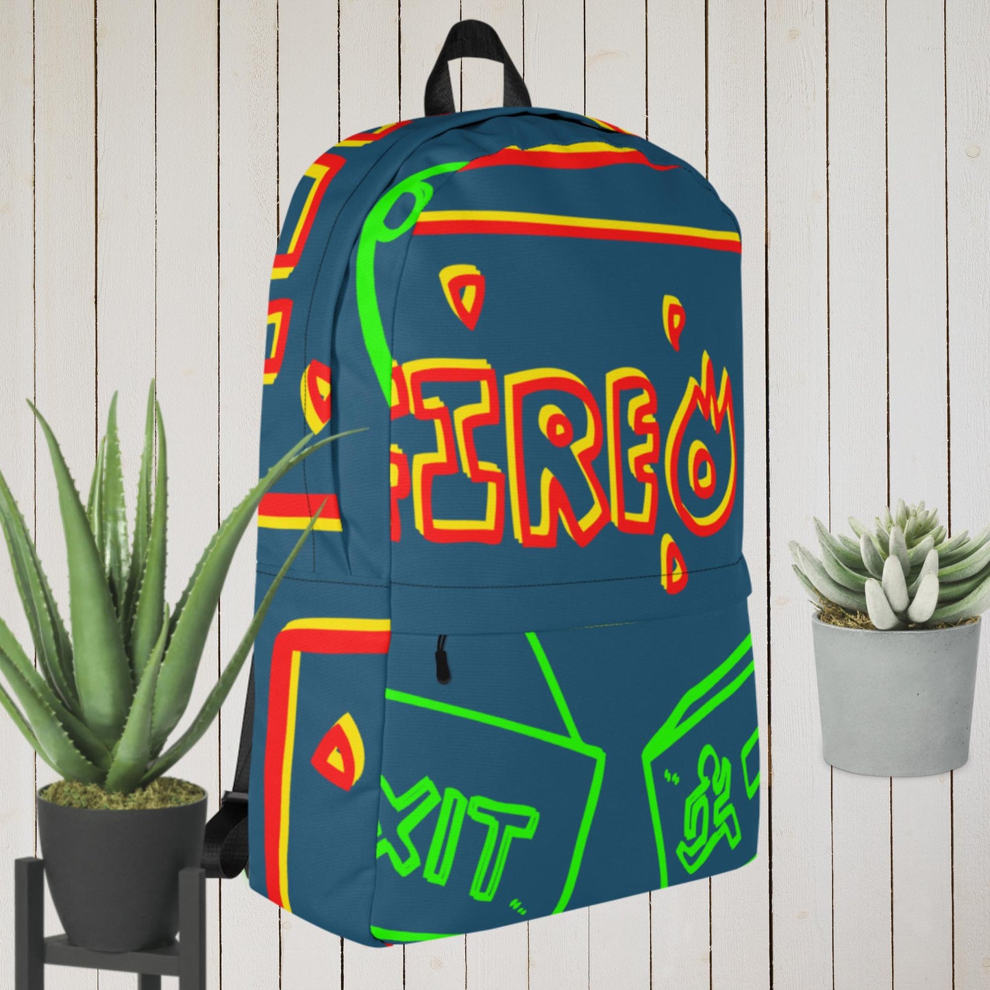Fire, Exit, Running, Backpack