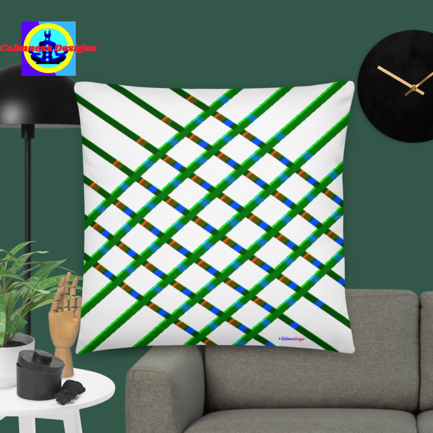 Calmness Designs Grid-Lines, Basic Pillow
