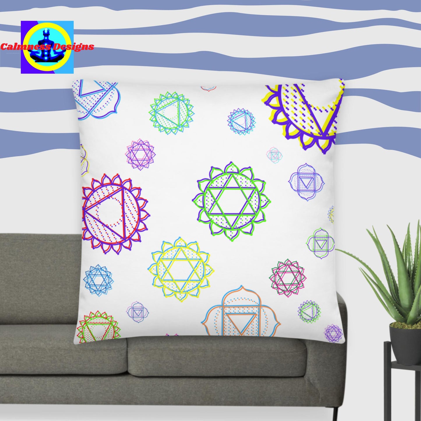 Dotted Muladhara Line Chakra Symbol, Basic Pillow