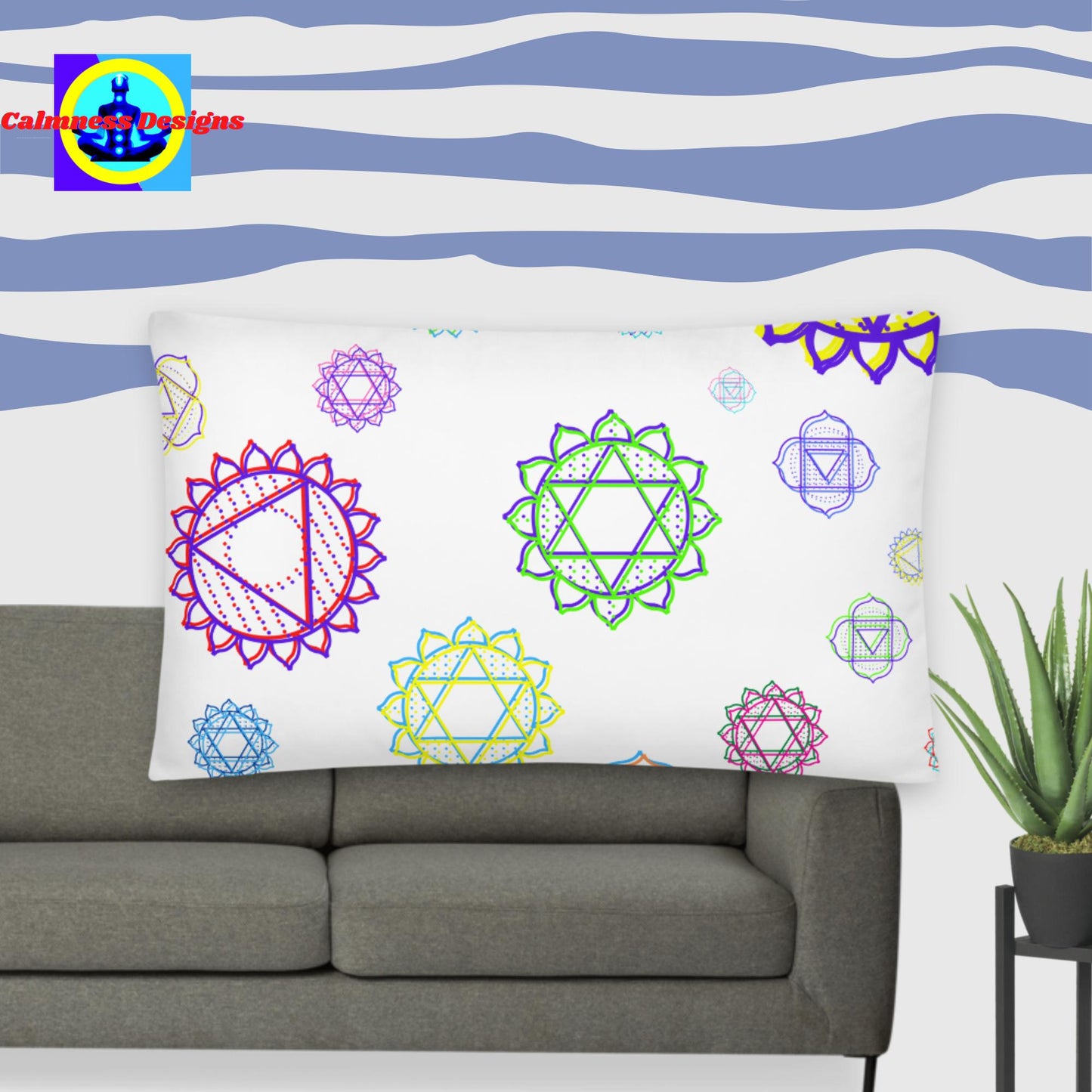 Dotted Muladhara Line Chakra Symbol, Basic Pillow
