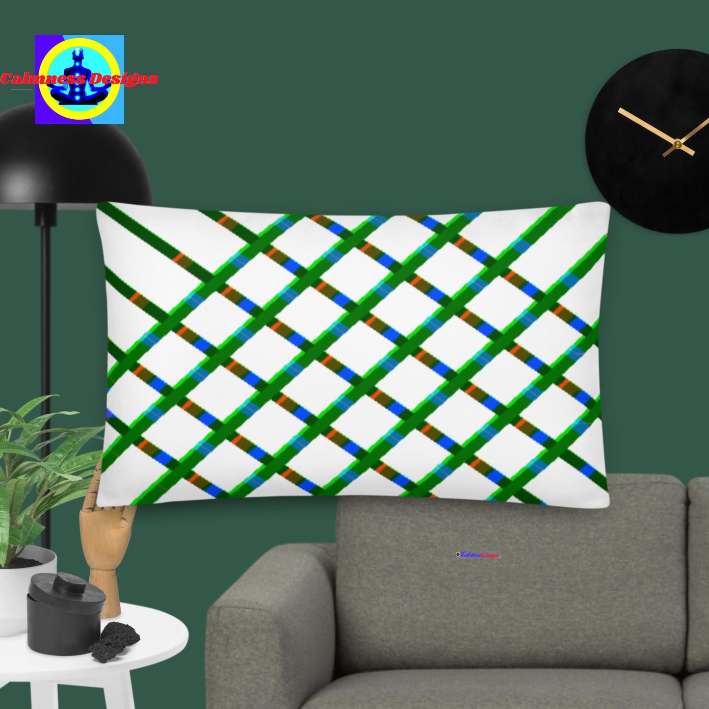Calmness Designs Grid-Lines, Basic Pillow