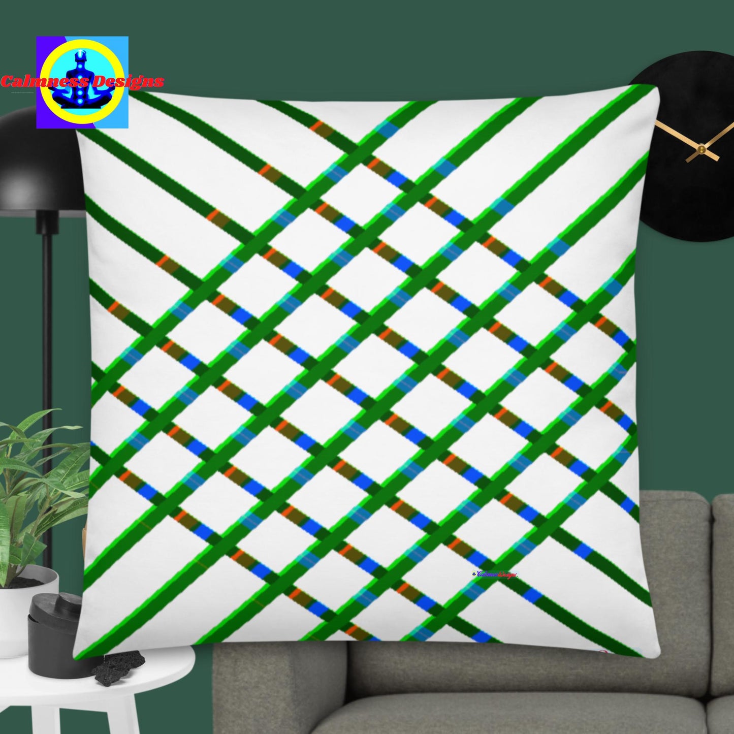 Calmness Designs Grid-Lines, Basic Pillow