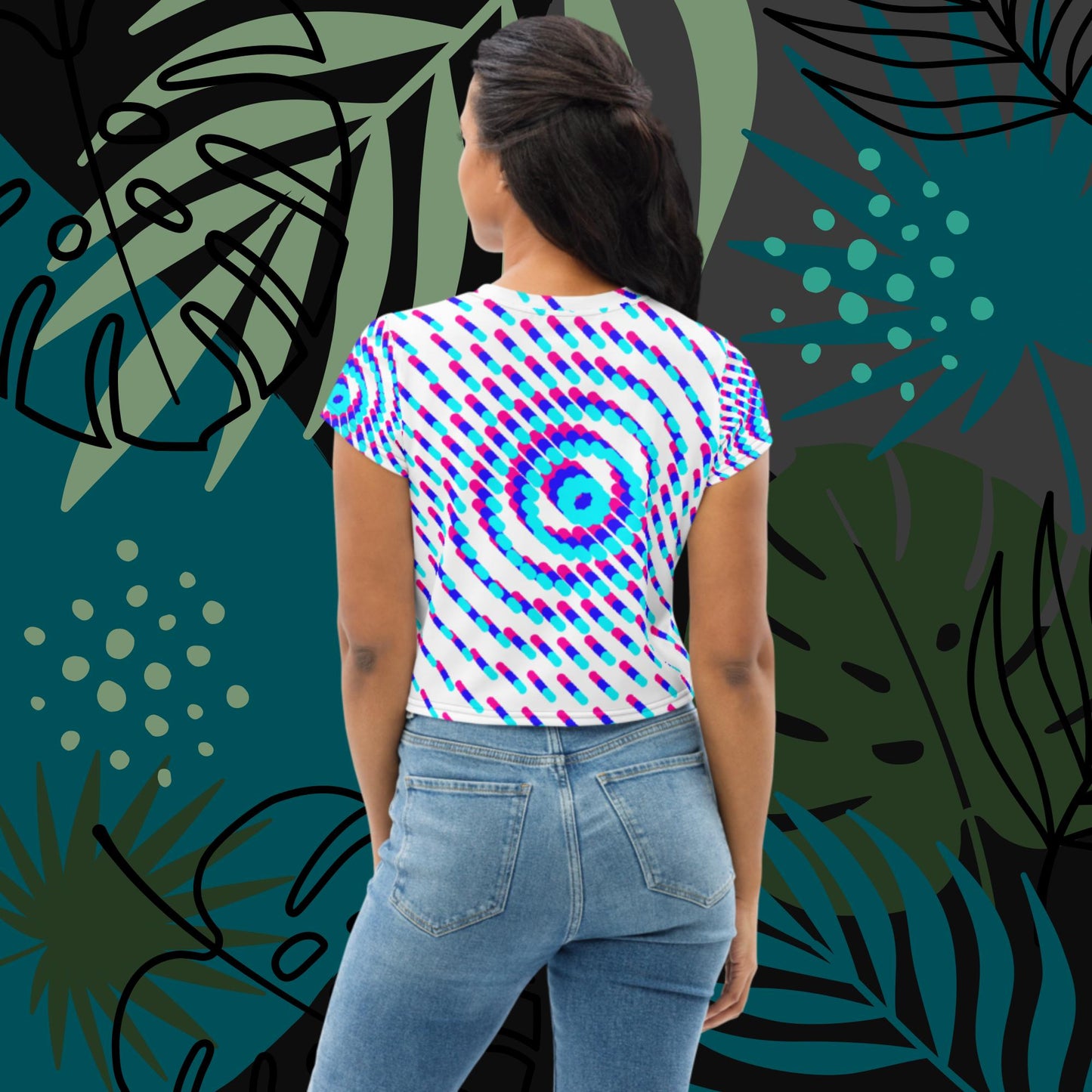 Points, All-Over Print Crop Tee