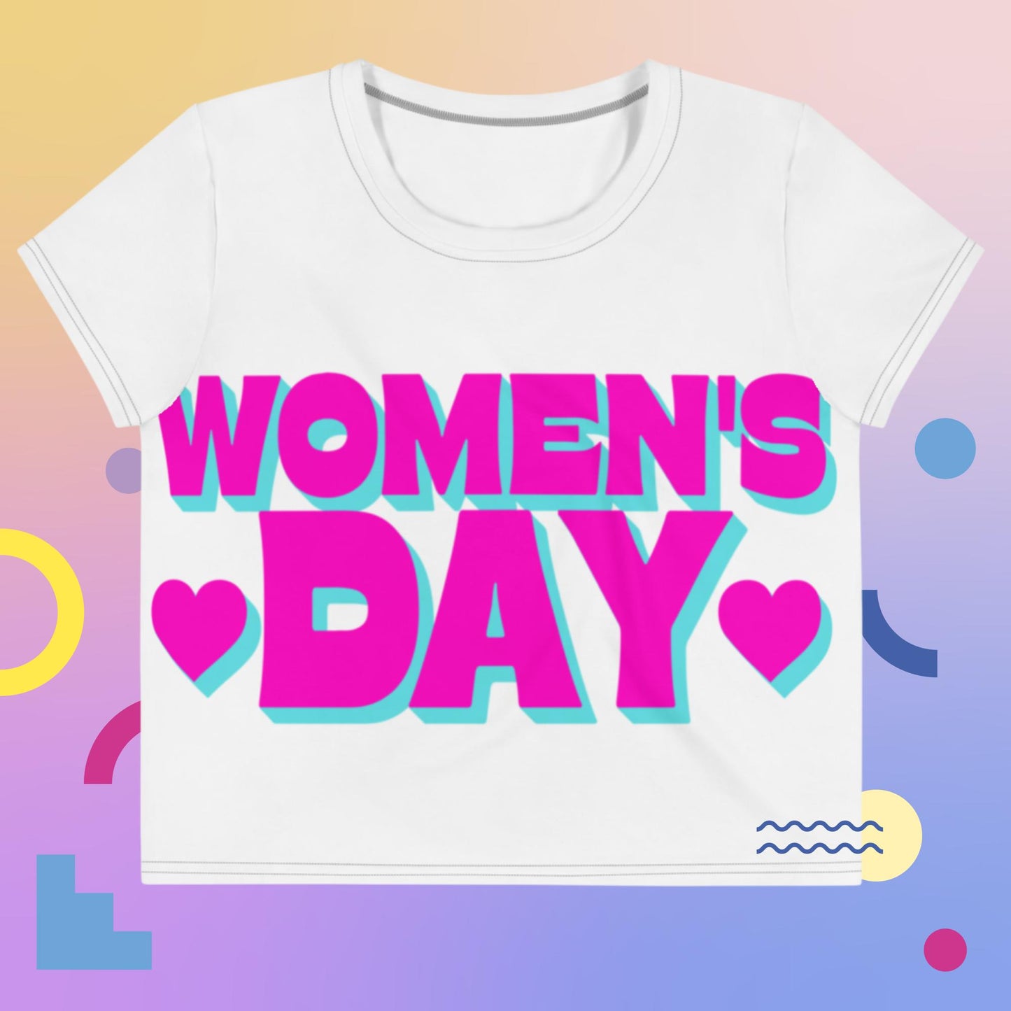 WOMNEN'S DAY, Hearts All-Over Print Crop Tee