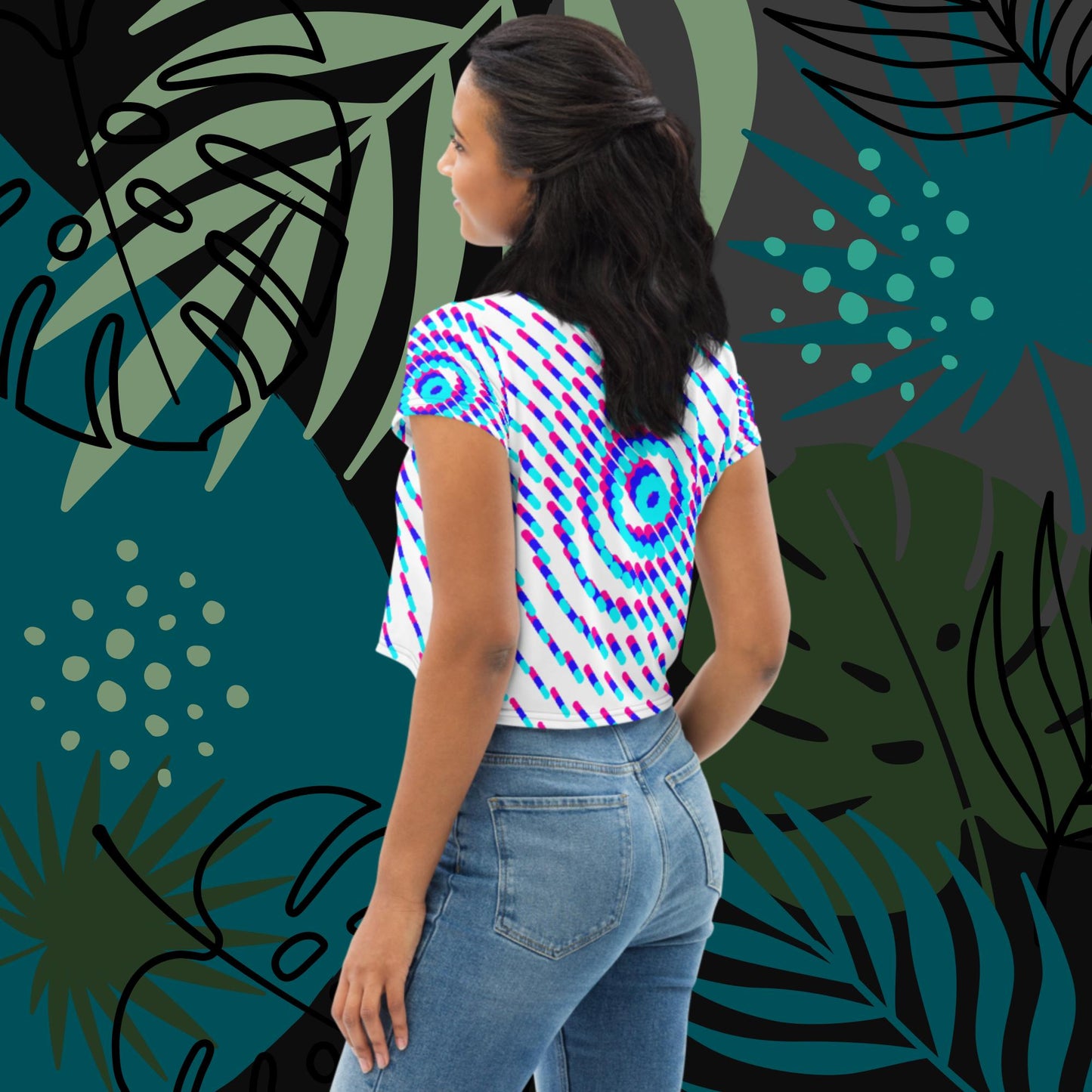 Points, All-Over Print Crop Tee