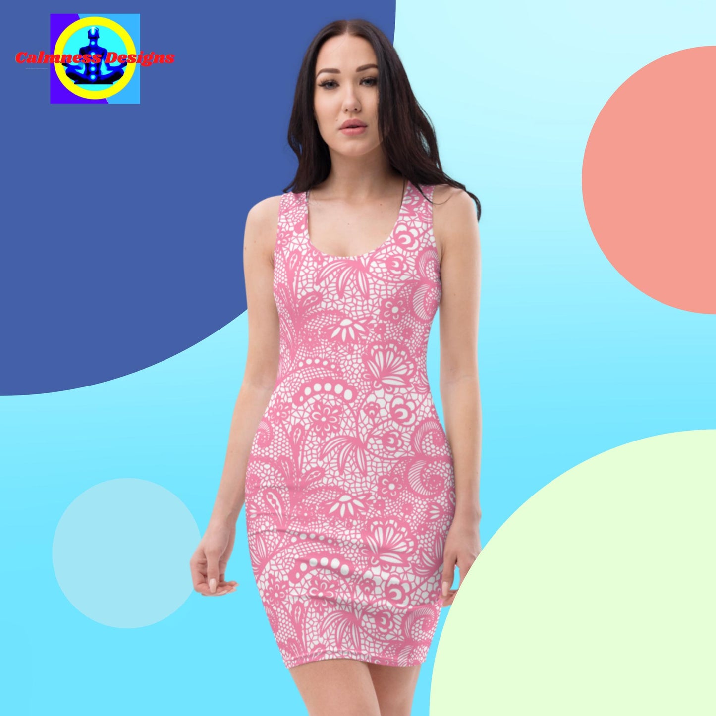 Pink Lace, Designer's Styles, Sublimation Cut & Sew Dress