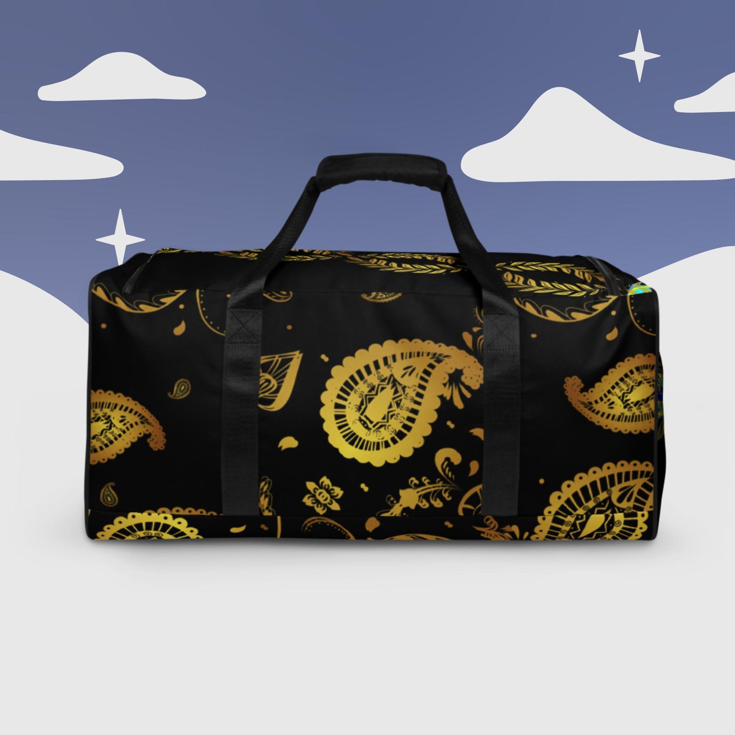 Gold Paisley, Calmness Designs Creative, Duffle bag