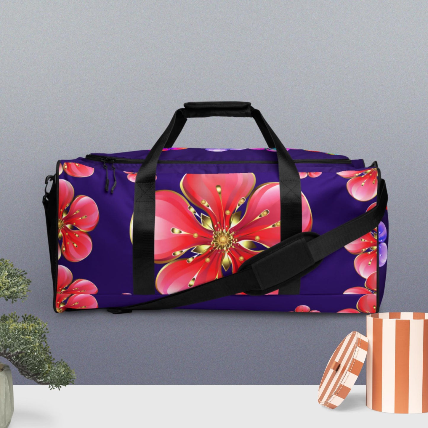 Red Skura Flowers, Duffle bag