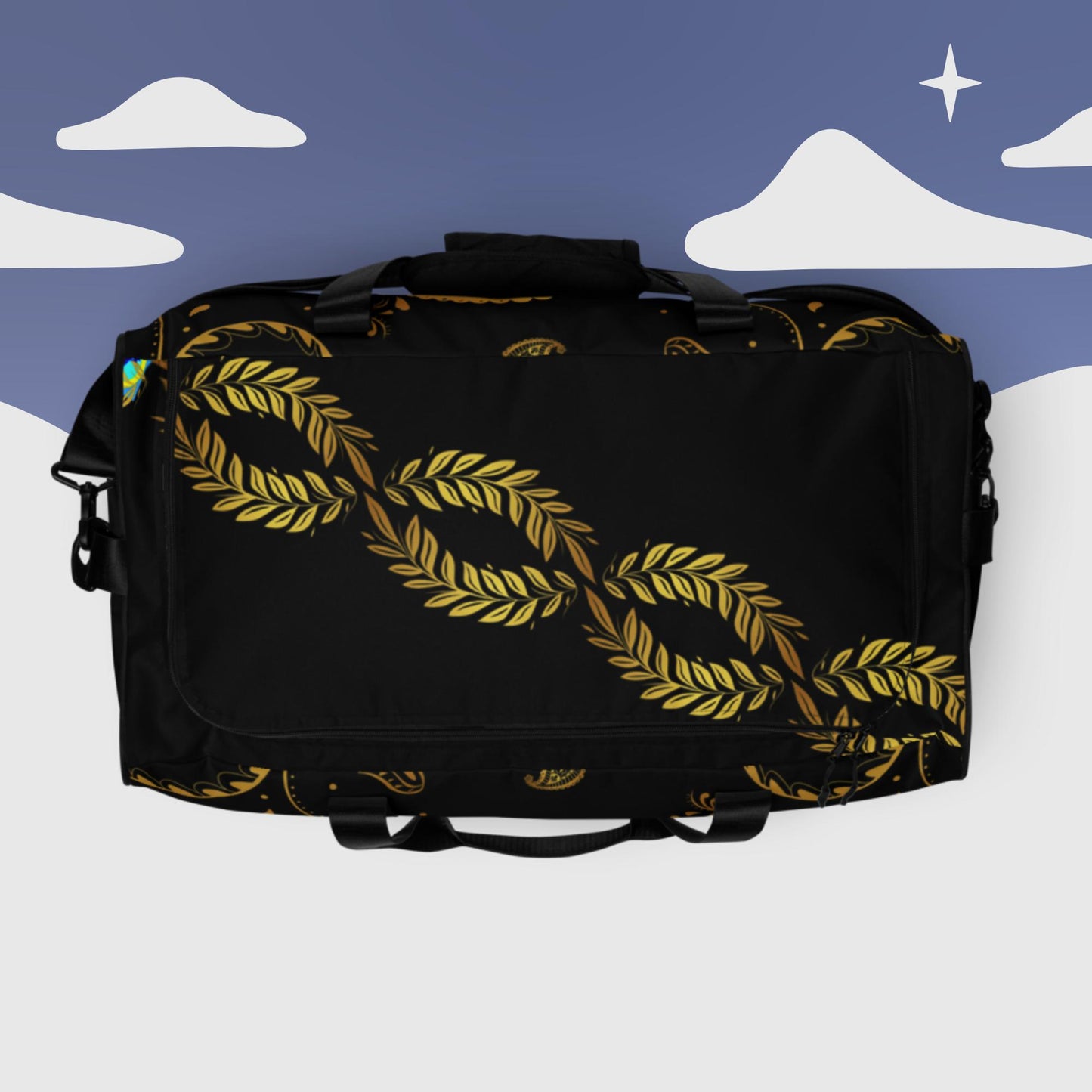 Gold Paisley, Calmness Designs Creative, Duffle bag