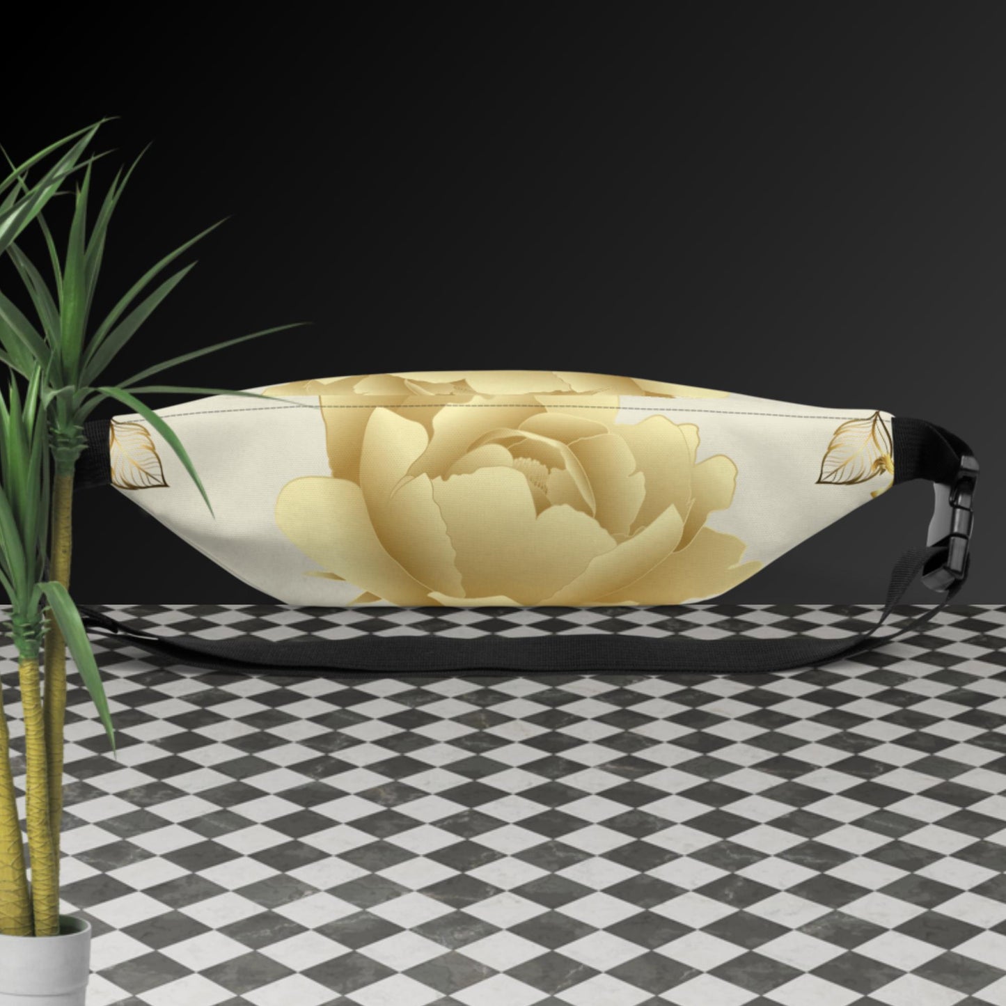 Simmetric Garland Of Gold Roses, Fanny Pack
