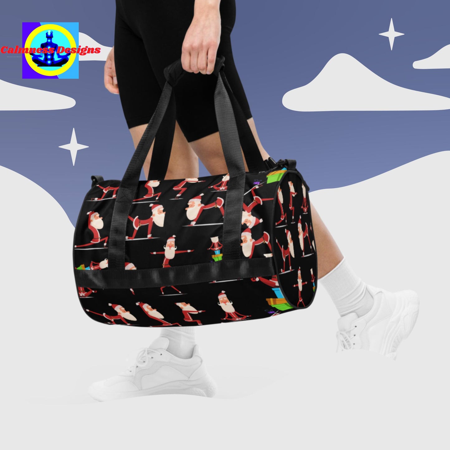 Santa Yoga Meditation, All-over print gym bag