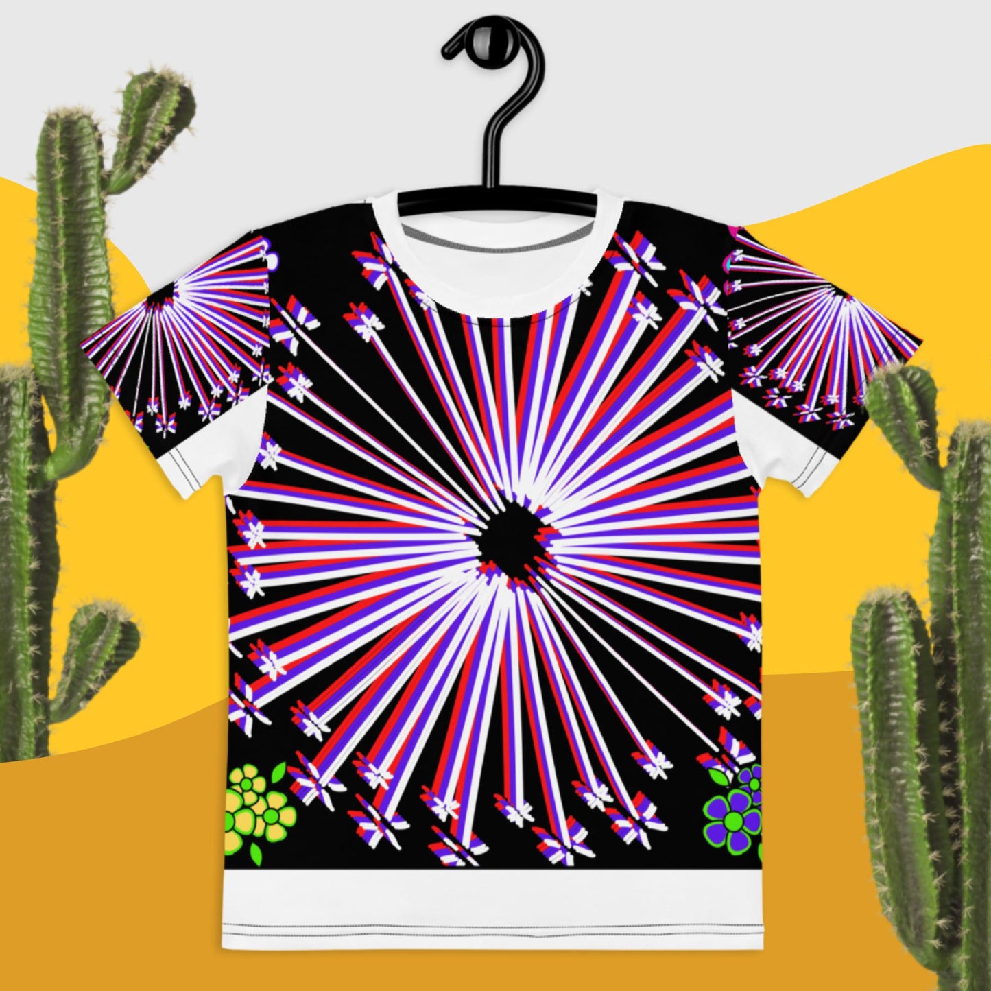 Colors, Floral, Flowers Kids crew neck t-shirt