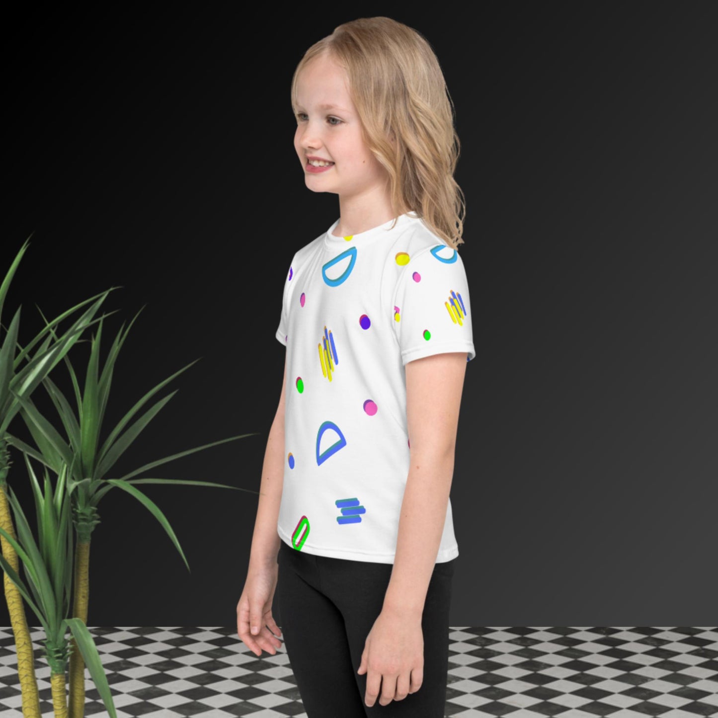 Fun Shapes Abstract, Kids crew neck t-shirt