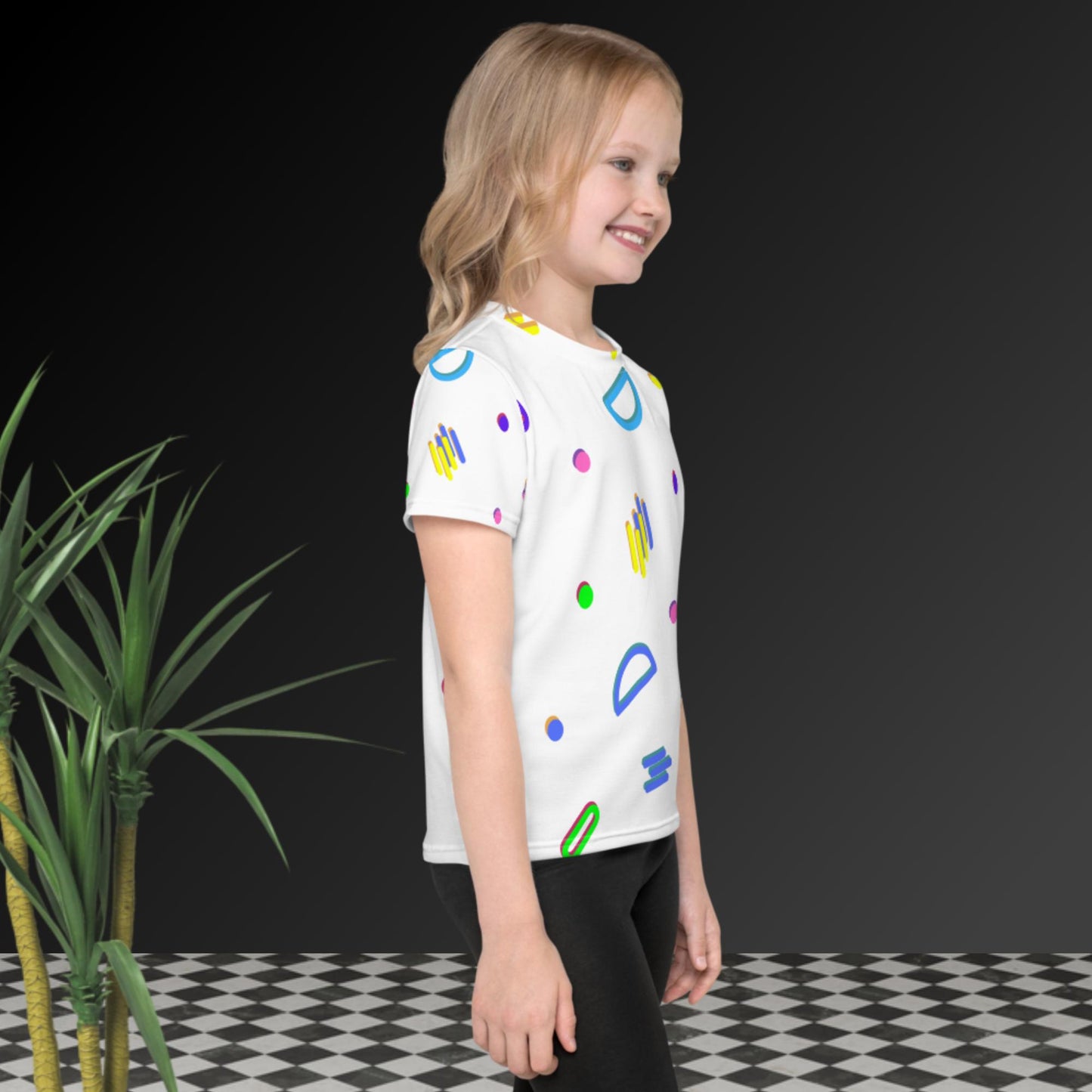 Fun Shapes Abstract, Kids crew neck t-shirt