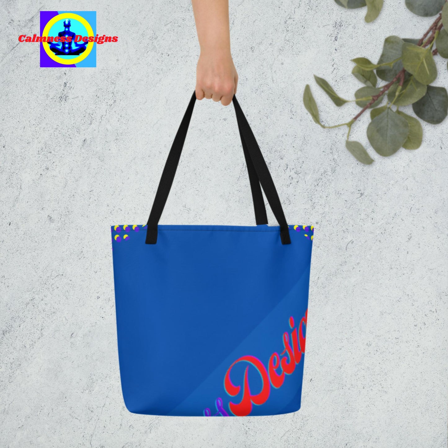Calmness Designs, Designer's Styles, All-Over Print Large Tote Bag