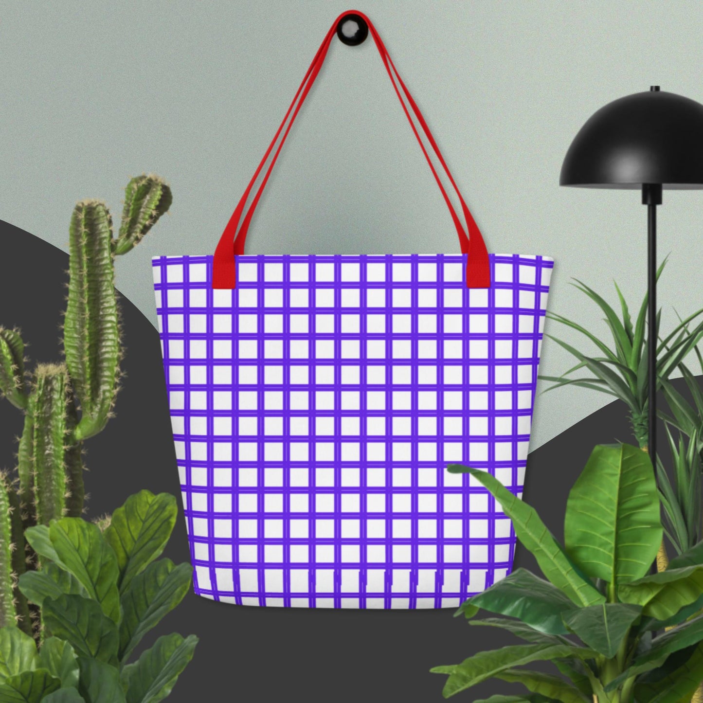 Grid Lines, Calmness Designs All-Over Print Large Tote Bag
