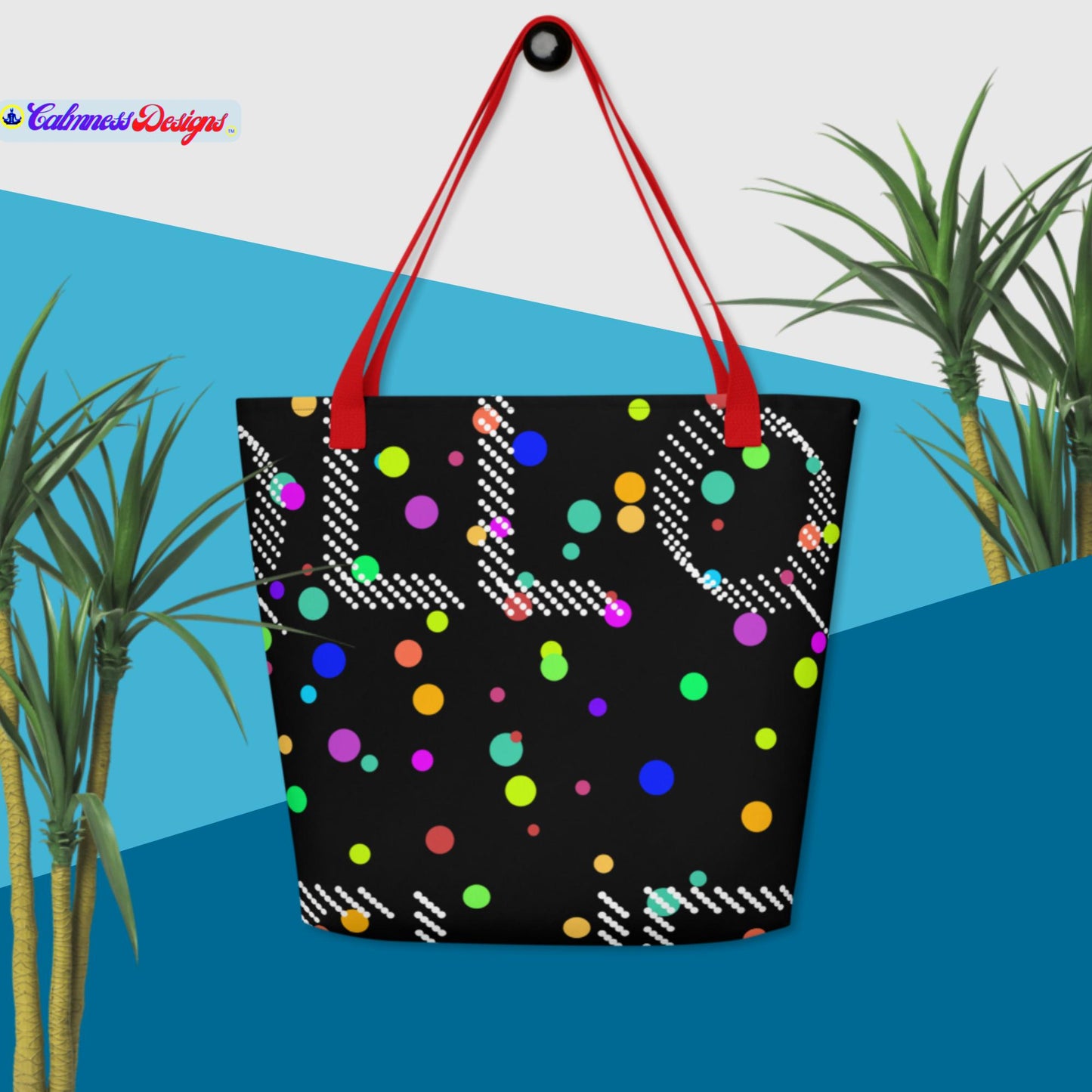 FOLLOW THE DOTS, All-Over Print Large Tote Bag